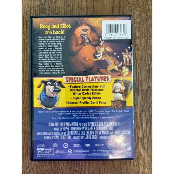 Open Season Scared Silly DVD 2016 Animation Family Movie David Feiss Pre-Owned - Picture 4 of 4
